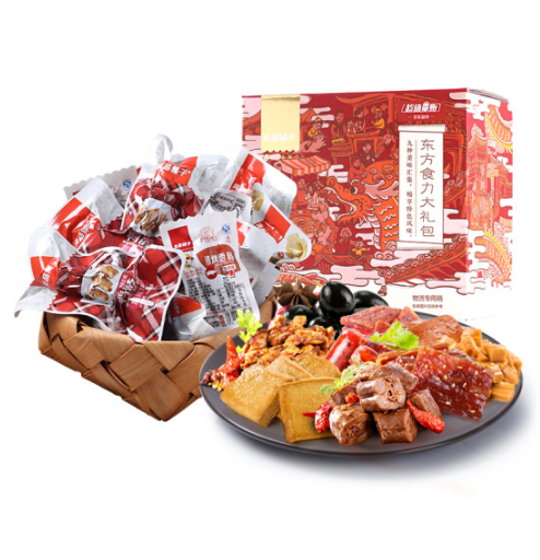 良品铺子&nbsp;东方食力&nbsp;肉干肉脯素食&nbsp;休闲零食大礼包600g