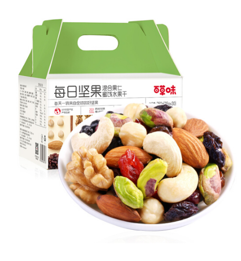 百草味 坚果炒货 每日坚果混合果仁（25g*30）750g/盒